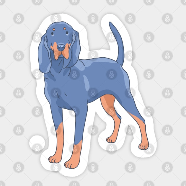 Black and Tan Coonhound Sticker by Csieben